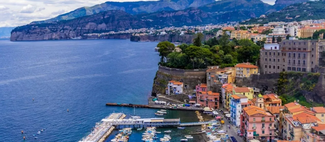 Peaceful view of Sorrento with calm waters and beautiful coastal architecture